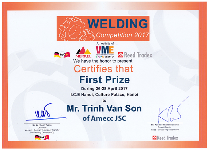 AMECC đào tạo thợ hàn quốc tế