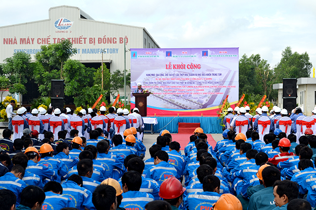 COMMENCEMENT CEREMONY FOR STEEL STRUCTURE FABRICATION OF TURBINE HOUSE AND C.C.B OF THAI BINH 2 THERMAL POWER PROJECT