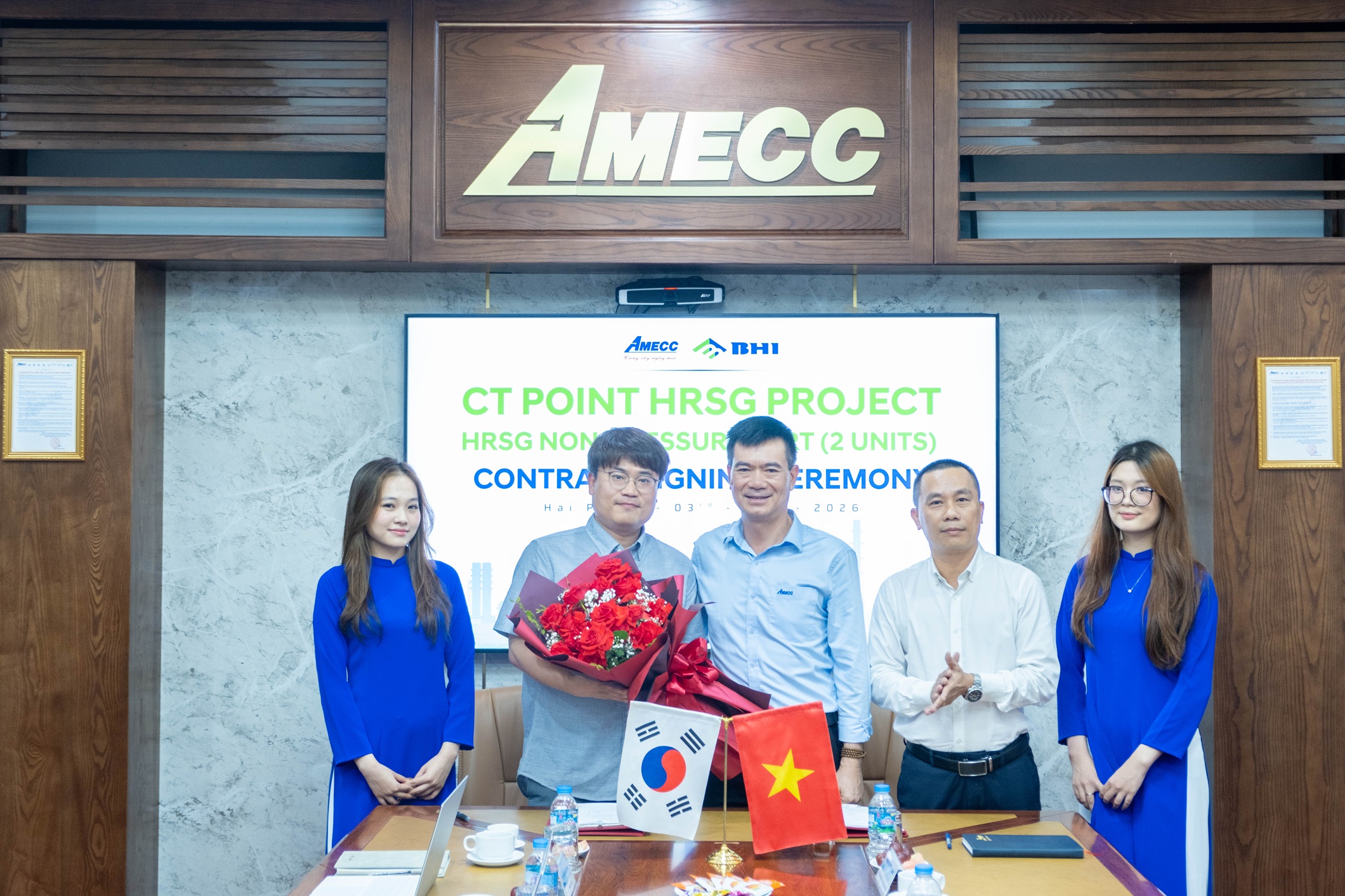 AMECC TIẾP TỤC KHẲNG ĐỊNH NĂNG LỰC HỢP TÁC QUỐC TẾ QUA LỄ KÝ KẾT DỰ ÁN CT POINT HRSG PROJECT VỚI BHI CO., LTD