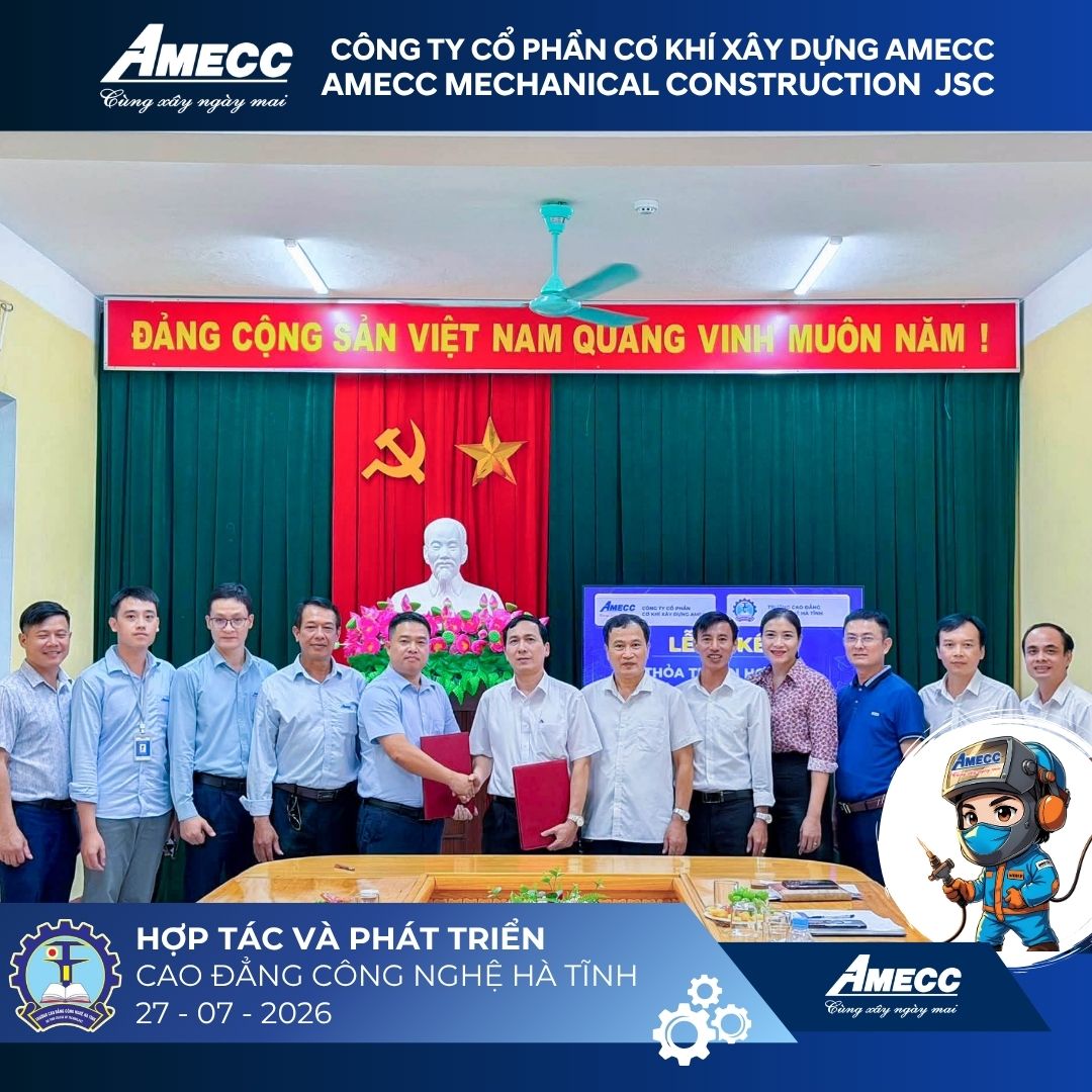AMECC KÝ KẾT HỢP TÁC ĐÀO TẠO NGHỀ HÀN 3G VỚI TRƯỜNG CAO ĐẲNG CÔNG NGHỆ HÀ TĨNH