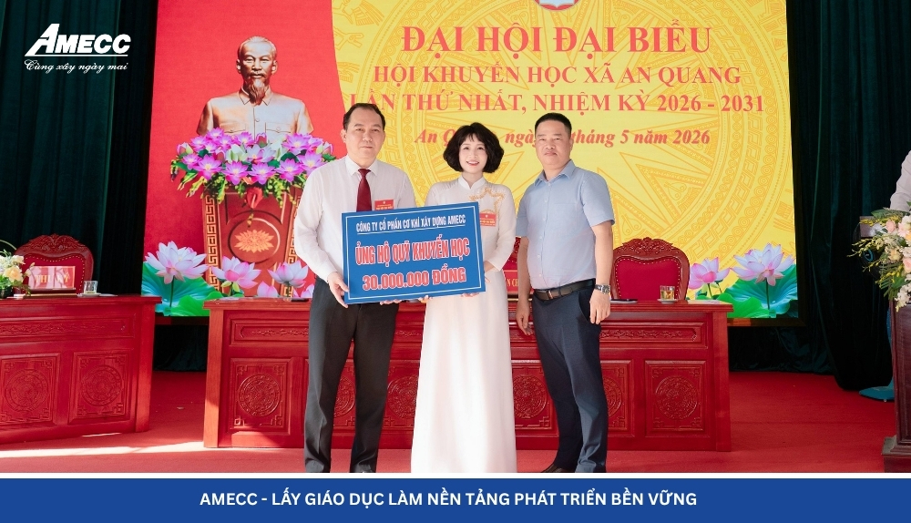 CÔNG TY CỔ PHẦN CƠ KHÍ XÂY DỰNG AMECC TRAO TẶNG 30 TRIỆU ĐỒNG QUỸ KHUYẾN HỌC: CHUNG TAY LAN TỎA TRUYỀN THỐNG HIẾU HỌC TẠI XÃ AN QUANG