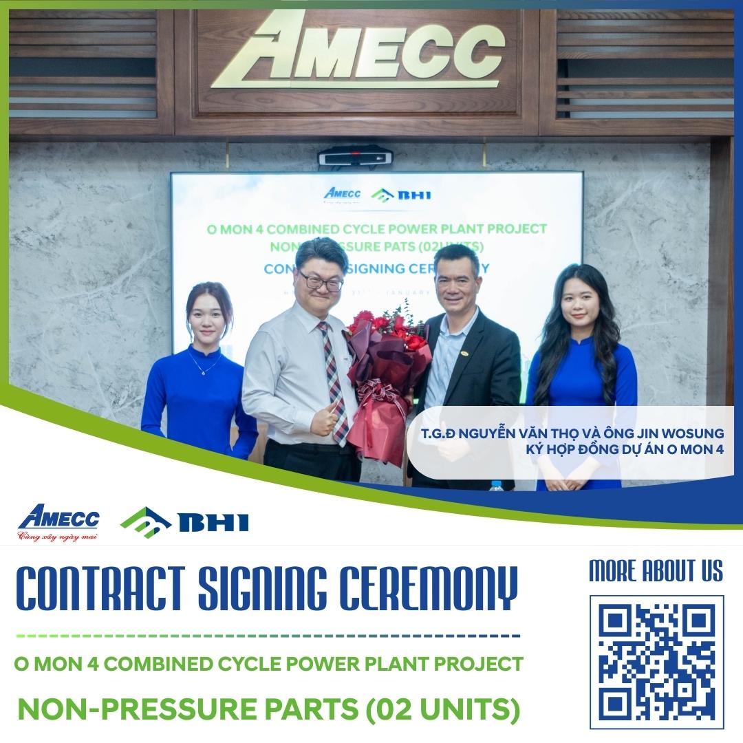 AMECC KÝ KẾT HỢP ĐỒNG THỰC HIỆN DỰ ÁN O MON 4 – NHÀ MÁY ĐIỆN CHU TRÌNH HỖN HỢP