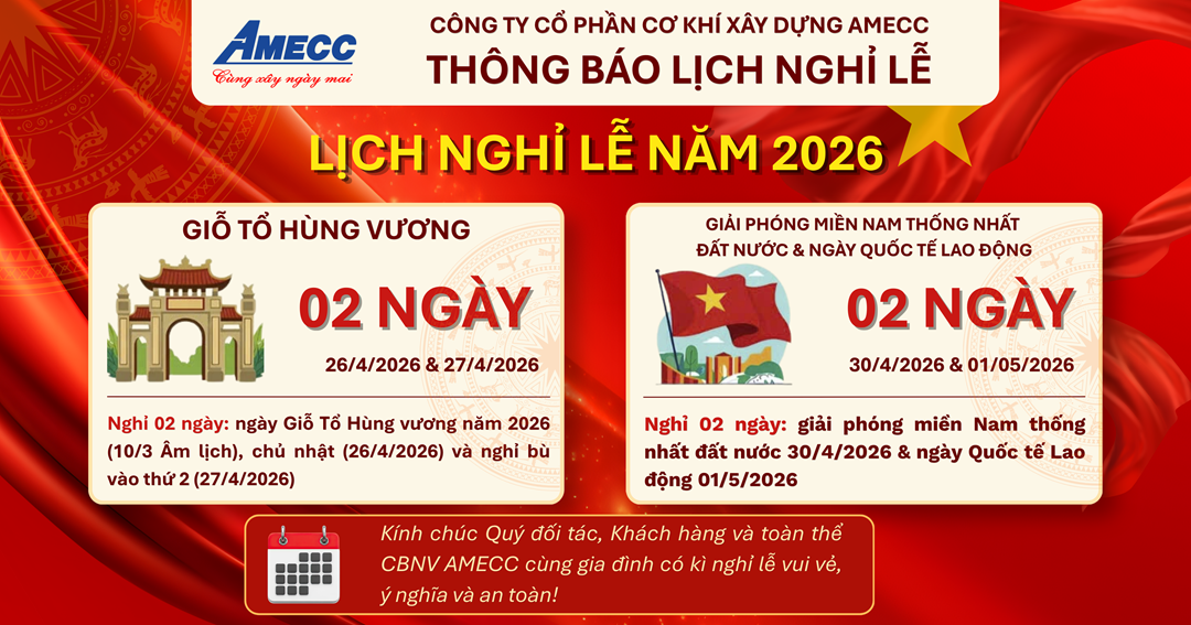 THÔNG BÁO LỊCH NGHỈ LỄ NĂM 2026