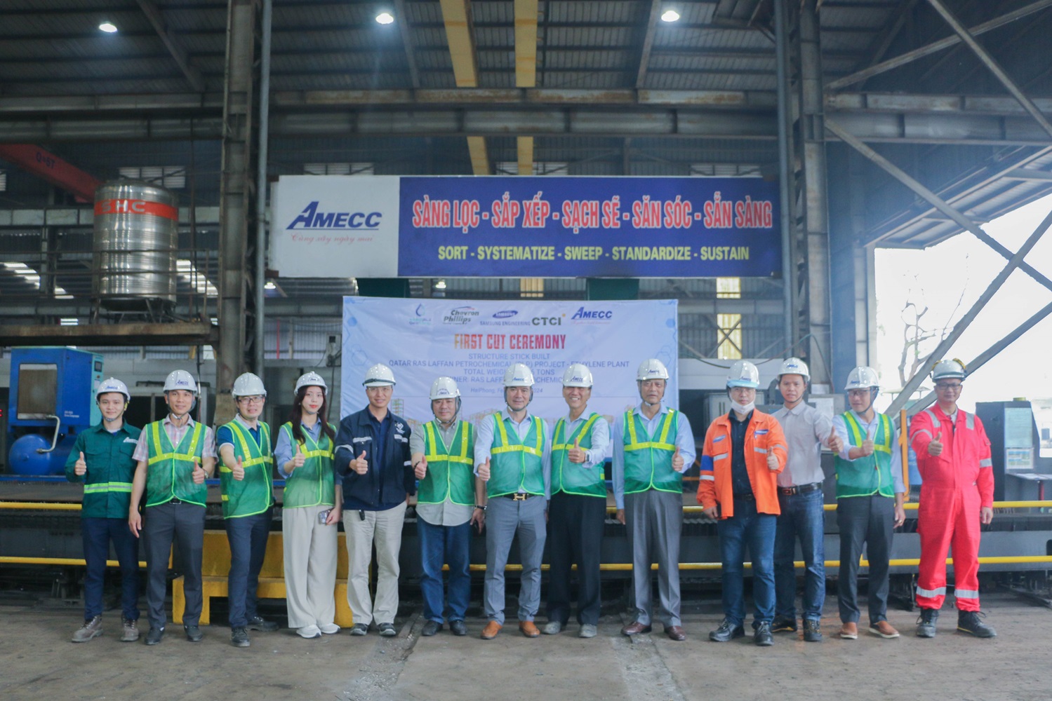 Buổi lễ First Cut tại Nhà máy Amecc - Bước tiến mới trong Dự án Ras Laffan Petrochemicals