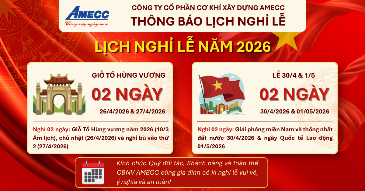 THÔNG BÁO LỊCH NGHỈ LỄ NĂM 2026