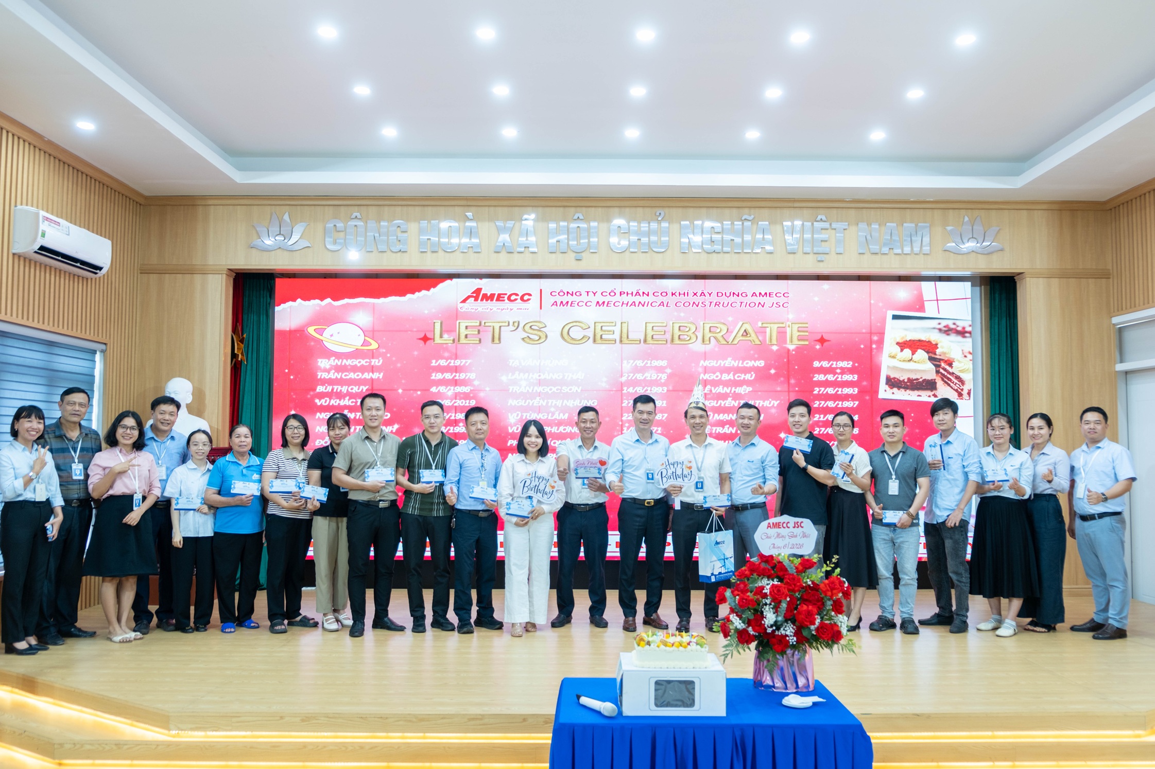AMECC TỔ CHỨC CHƯƠNG TRÌNH CHÚC MỪNG SINH NHẬT CÁN BỘ, NHÂN VIÊN THÁNG 6